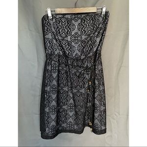 Black and Ivory lace dress. Large. Strapless.